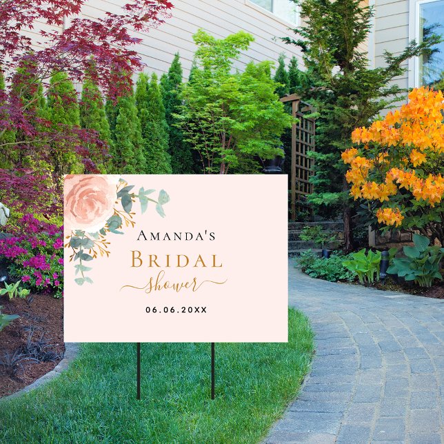 Bridal Shower floral eucalyptus greenery rose gold Sign (Creator Uploaded)