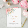Bridal Shower floral eucalyptus pink thank you Postcard