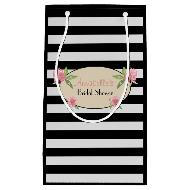 Bridal Shower Floral Gift Favor Bags (Front)