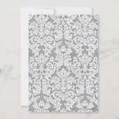 Bridal Shower: Floral Lace Pattern and gray Invitation (Back)