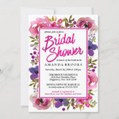Bridal Shower Floral Modern Wedding Watercolor Invitation (Front)