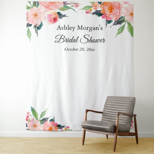 Bridal Shower Fl Photo Booth Backdrop Zazzle