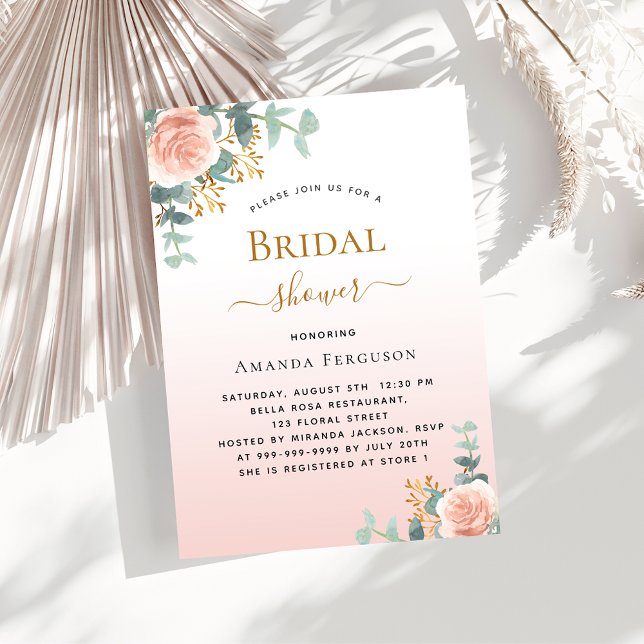 Bridal Shower floral rose gold greenery luxury Invitation (Creator Uploaded)