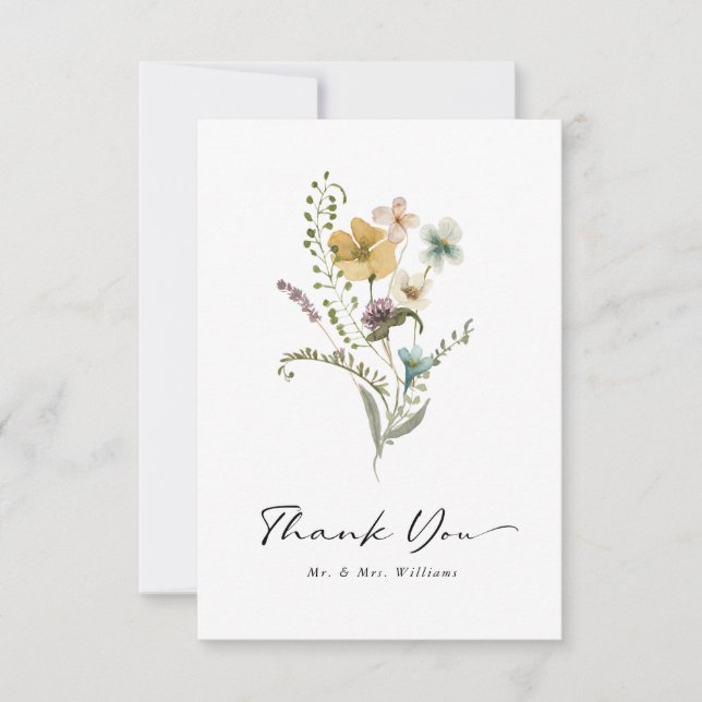 Bridal Shower Floral Thank You Card (Front)