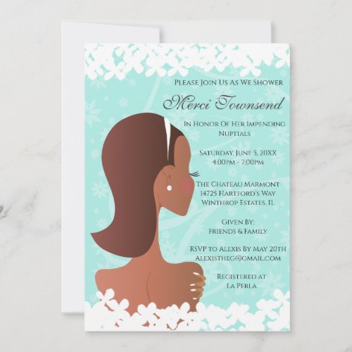 Bridal Shower Floral Tiffany Teal Invitation