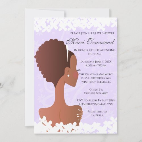 Bridal Shower Floral Violet Amethyst Invitation
