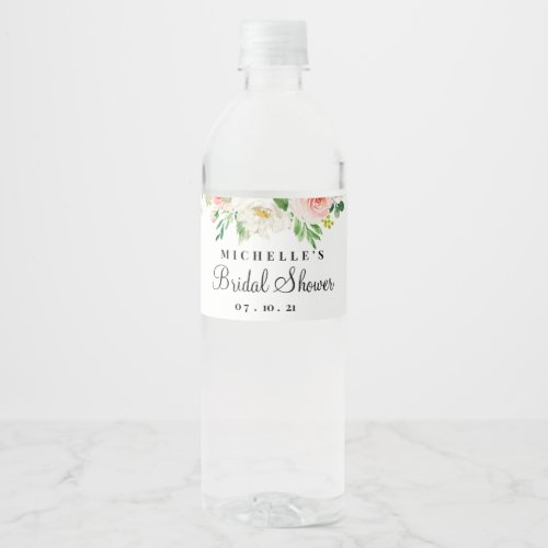 Bridal Shower Floral Water Bottle Label