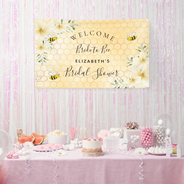 Bridal Shower florals honeycomb bride to bee Banner (Party)