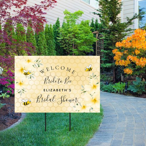 Bridal Shower florals honeycomb bride to bee Sign