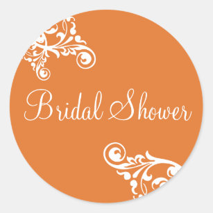 Bridal Shower Flourish Envelope Sticker Seal