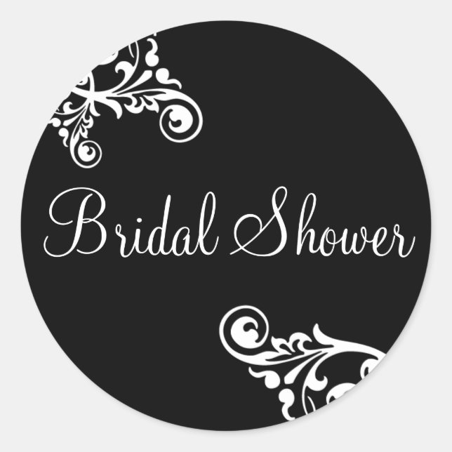 Bridal Shower Flourish Envelope Sticker Seal (Front)