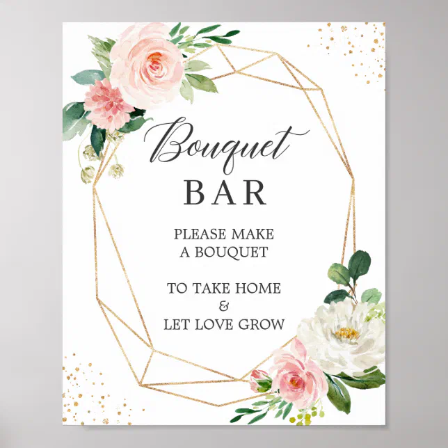 bridal-shower-flower-bar-sign-blush-pink-floral-zazzle for Flower Bar Sign Printable Free Bridal Shower Flower Bar Sign Blush Pink Floral | Zazzle for Flower Bar Sign Printable Free