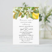 Bridal Shower Flower Brunch Lemon Tree Whites Invitation (Standing Front)