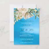 Bridal Shower Flower Brunch Mint Roses Blue Sku Invitation (Front)
