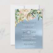 Bridal Shower Flower Brunch Spark Gold Blue Invitation (Front)