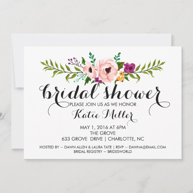 Bridal Shower Flower Crown II Invitation (Front)