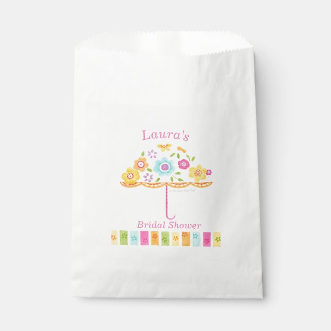 Bridal Shower Flower Umbrella Favor Bags (Front)