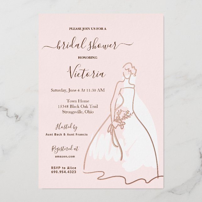 Bridal Shower Foil Invitation (Front)