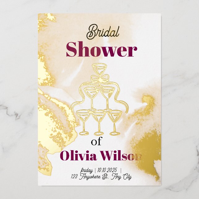 Bridal Shower Foil Invitation (Front)