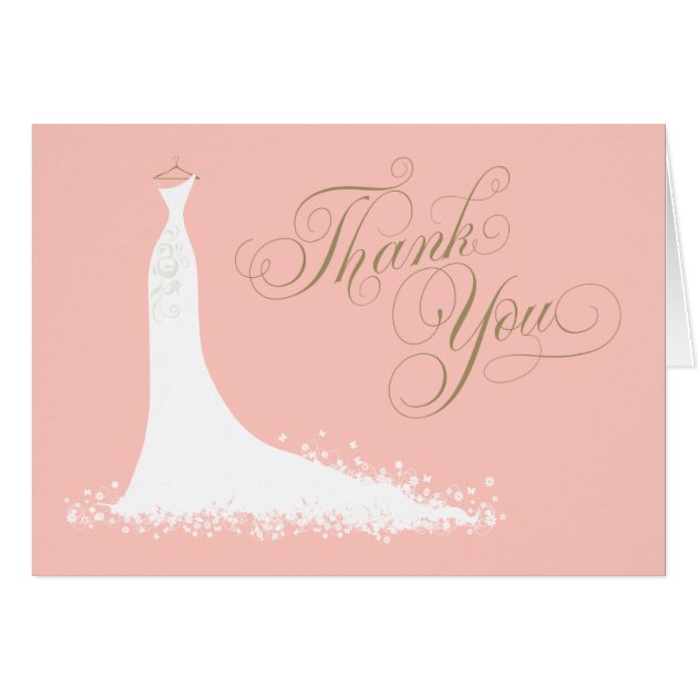 Bridal Shower Folded Thank You Card | Wedding Gown