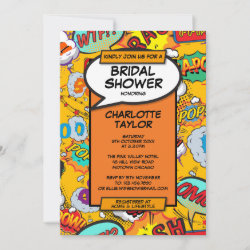 Bridal Shower Fun Retro Comic Book Invitation