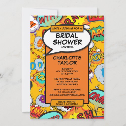 Bridal Shower Fun Retro Comic Book Invitation