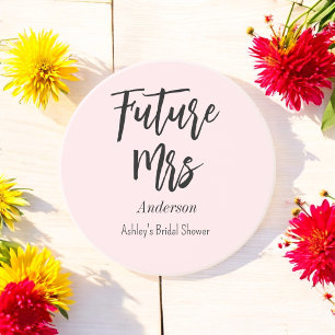 Bridal Shower Future Mrs Blush Pink Coaster