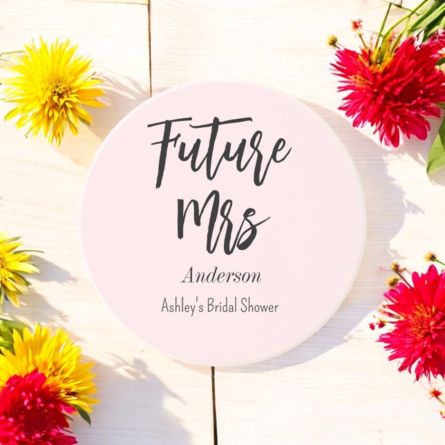 Bridal Shower Future Mrs Blush Pink  Coaster (Creator Uploaded)