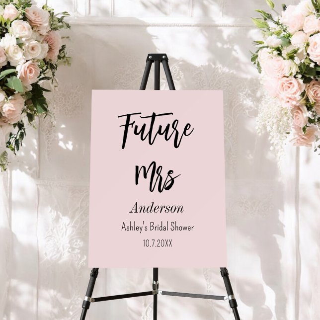 Bridal Shower Future Mrs Blush Pink  Foam Board (Creator Uploaded)