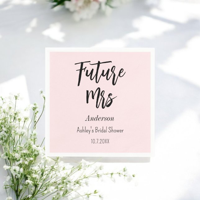 Bridal Shower Future Mrs Blush Pink  Napkins (Creator Uploaded)