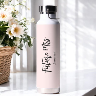 Bridal Shower Future Mrs Blush Pink Water Bottle