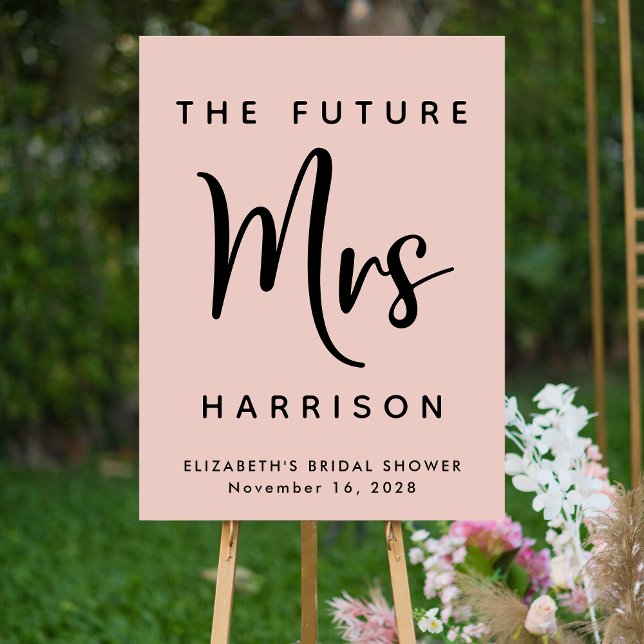 Bridal Shower Future Mrs Personalized Blush Pink Foam Board (Creator Uploaded)