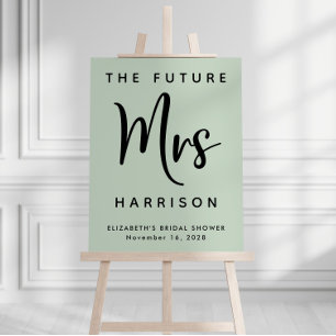 Bridal Shower Future Mrs Personalized Sage Welcome Foam Board