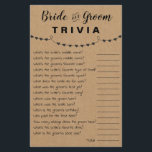 Bridal Shower Game Bride & Groom Trivia Card Flyer<br><div class="desc">Rustic Bridal Shower Game Bride & Groom Trivia template with a brown color base for a rustic look. To access advanced editing tools,  please go to “Personalize”,  scroll down and press the "click to customize further" link.</div>
