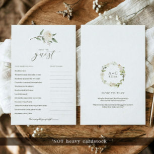 Bridal Shower Game - Find the Guest White Floral 