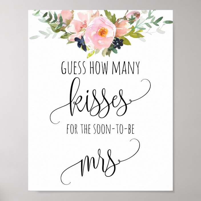 How Many Kisses Bridal Shower Game Free Printable