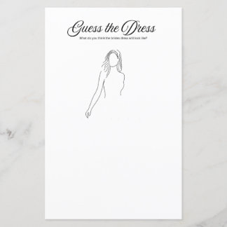 Bridal Shower Game: Guess the Dress