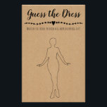 Bridal Shower Game Guess the Dress Card Flyer<br><div class="desc">Guess the dress bridal shower game. Give each guest a card and have them guess draw what they think the bride-to-be will wear on her wedding day. You can delete the brown background texture for black and white cards. To access advanced editing tools, please go to “Personalize”, scroll down and...</div>