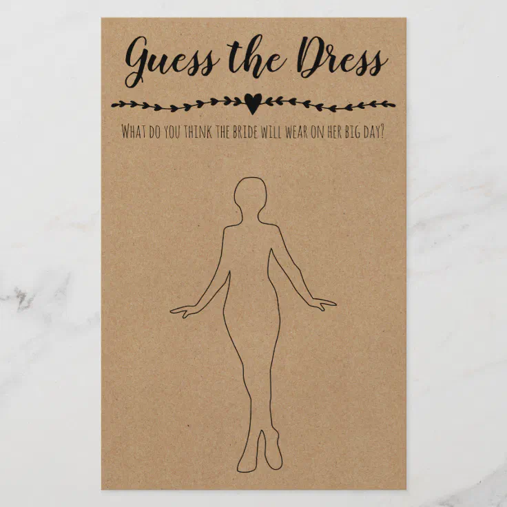 guess the dress bridal game