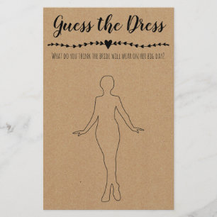 Bridal Shower Game Guess the Dress Card Flyer
