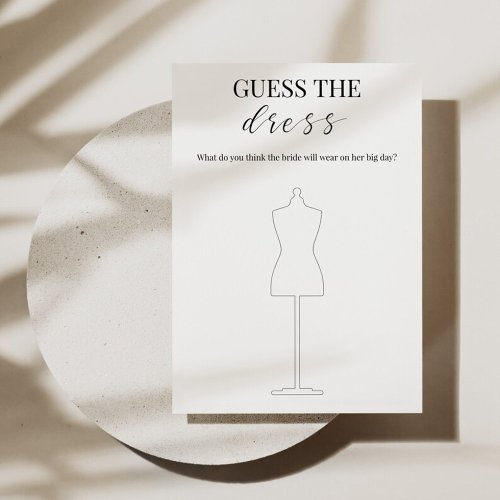 Bridal Shower Game Guess The Dress Invitation