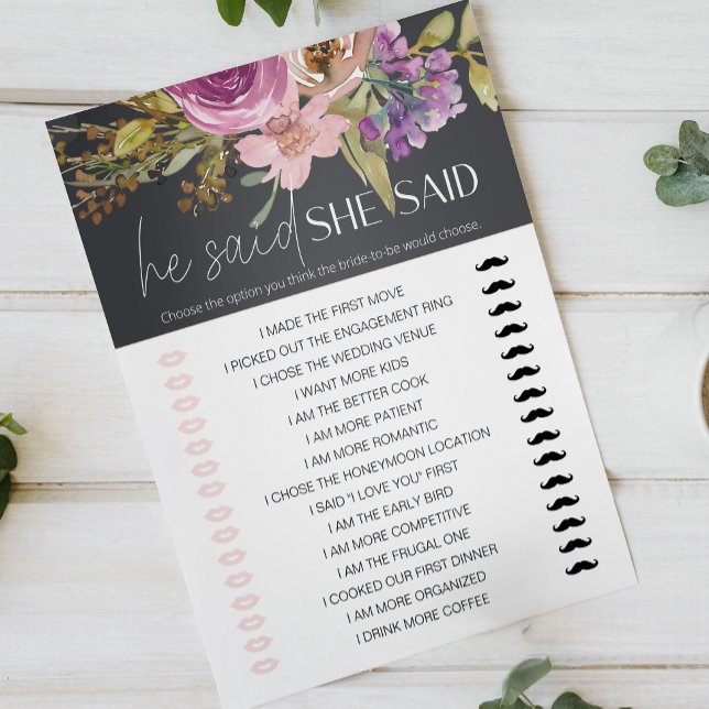 Bridal Shower Game He Said She Said Dusty  (Creator Uploaded)