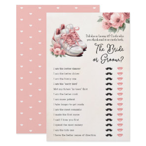Bridal Shower Game He Said She Said Floral Sneaker