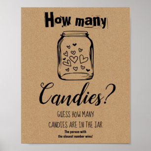 Bridal Shower Game How Many Candies Sign