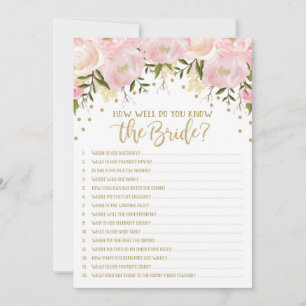 Bridal Shower Game How Well Do You Know the Bride