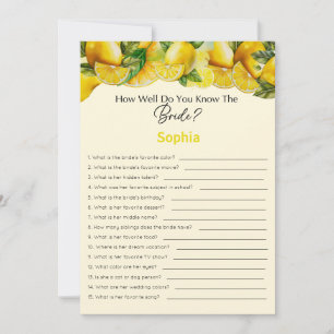 Bridal Shower Game How Well Do You Know The Bride Invitation