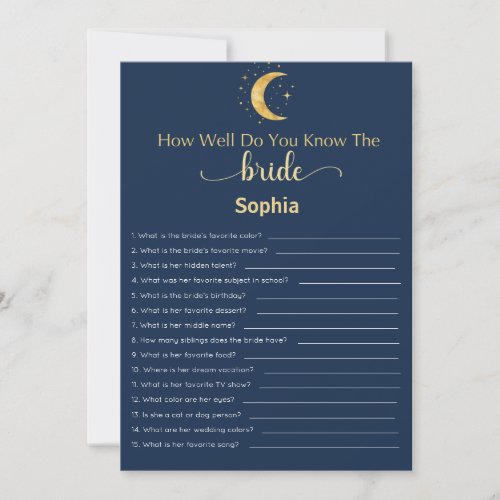 Bridal Shower Game How Well Do You Know The Bride Invitation