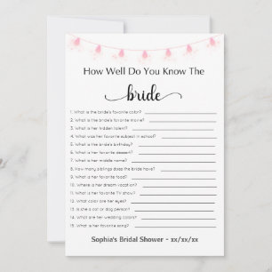 Bridal Shower Game How Well Do You Know The Bride Invitation