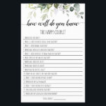 Bridal shower game How well do you know the couple Flyer<br><div class="desc">How well do you know the happy couple game template. Make it your own by adding your text (and personal photos). To access advanced editing tools, please go to “Personalize”, scroll down and press the "click to customize further" link. For matching items, click the link below “Other products from this...</div>