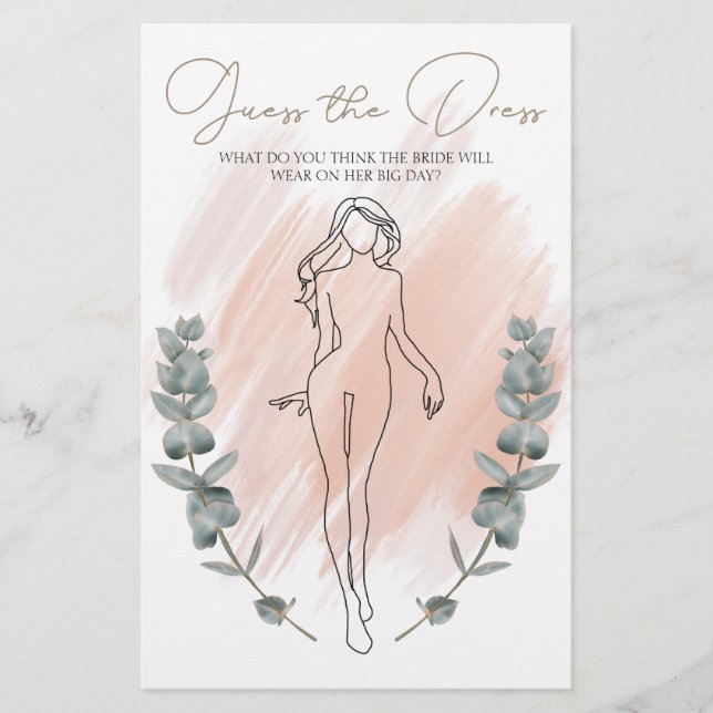 Bridal Shower Game Modern Boho Guess the Dress Flyer (Front)